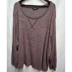 Bloomchic Ribbed Knit Long Sleeve Top Stretch Scoop Neck Casual US 30